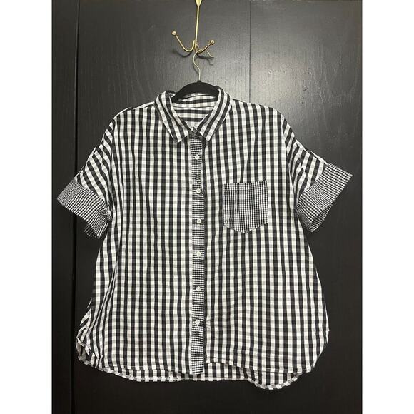 Buffalo Check Short Sleeve Button-Up Shirt 2XL - Picture 2 of 4